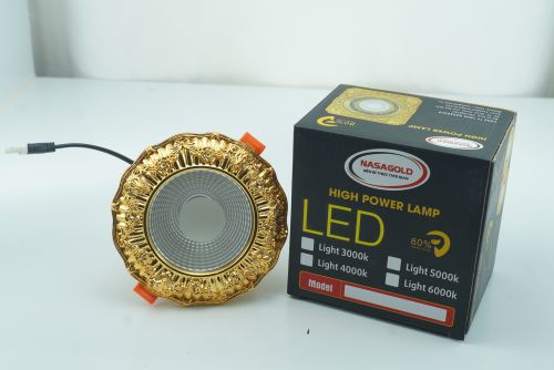 Mẫu đèn led âm trần tân cổ điển Nasagold mặt dê  