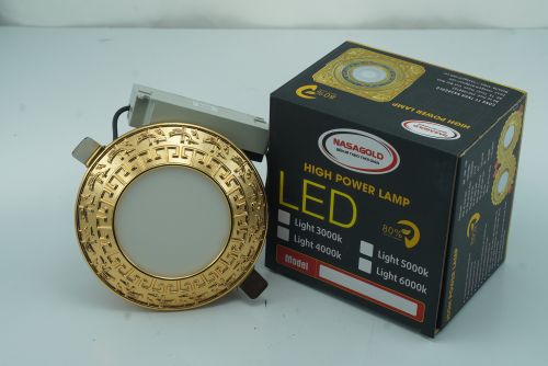 Mẫu đèn led âm trần tân cổ điển Nasagold trống đồng chim lạc  